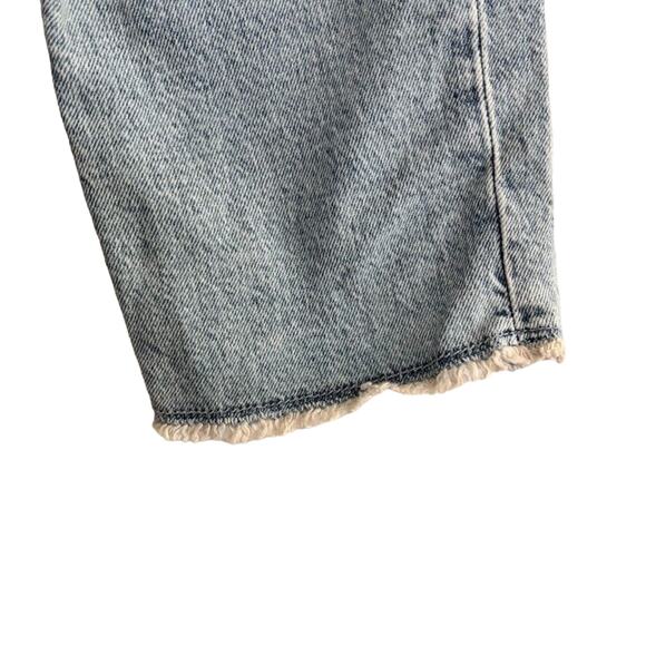 Gap Girlfriend Girls' Sz 14 Distressed Relaxed Fit Raw Hem Button Fly Jeans - Picture 6 of 13